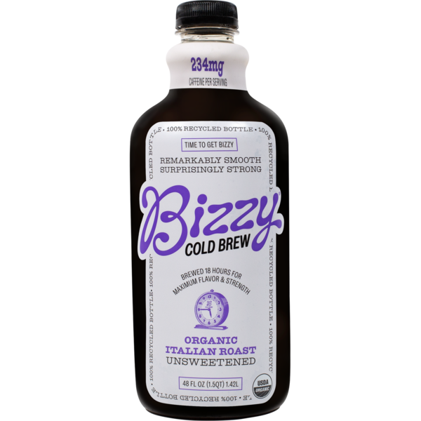 Bizzy Cold Brew Organic Cold Brew Coffee, Italian Roast, Unsweetened