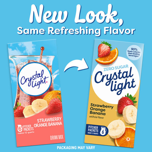 Crystal Light Strawberry Orange Banana Artificially Flavored Powdered Drink Mix