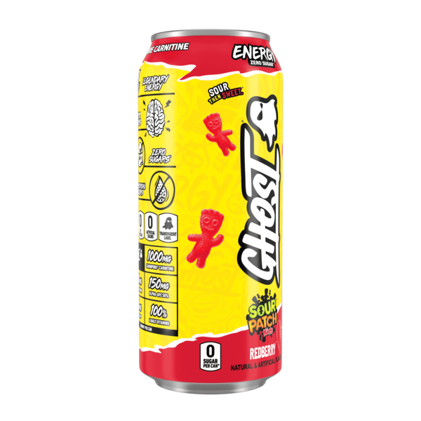 GHOST Zero Sugar Energy Drink, Sour Patch Kids Redberry