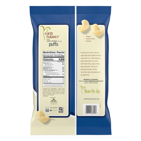 Earth Balance Vegan Aged White Cheddar Flavor Puffs