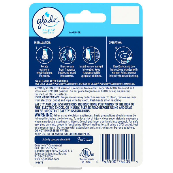 Glade PlugIns Scented Oil Air Freshener Warmer