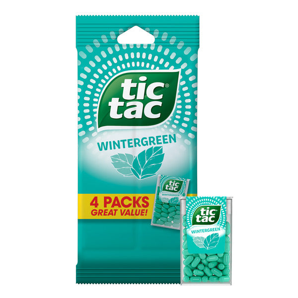 Tic Tac Wintergreen, On-the-Go Breath Mints, Pocket-Sized Mints, 4 Count Multipack, 1 oz Each