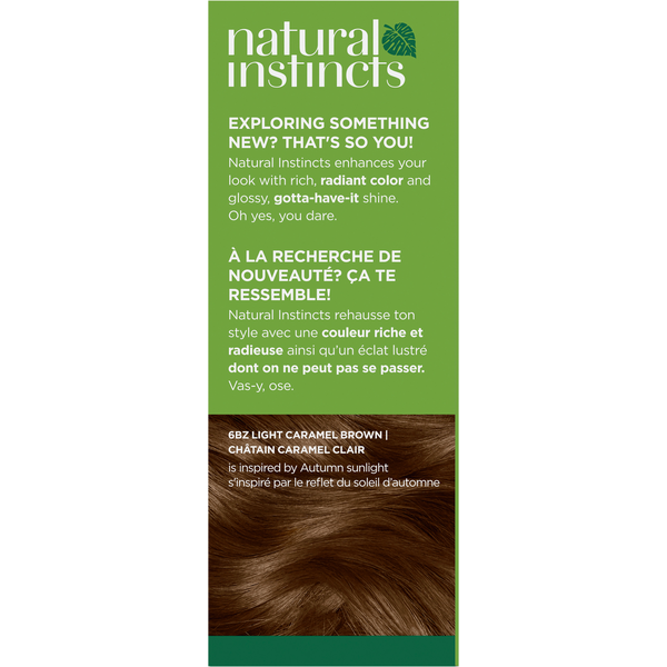 Clairol 6BZ Light Caramel Brown Zero Ammonia Vegan Hair Color with Coconut Oil + Aloe DestGlow