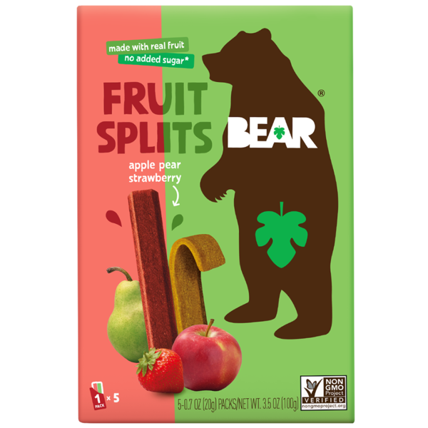 BEAR Snacks Fruit Splits, Strawberry Apple