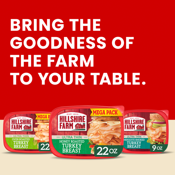 Hillshire Farm Ultra Thin Sliced Honey Roasted Turkey Breast Sandwich Meat, 22 oz