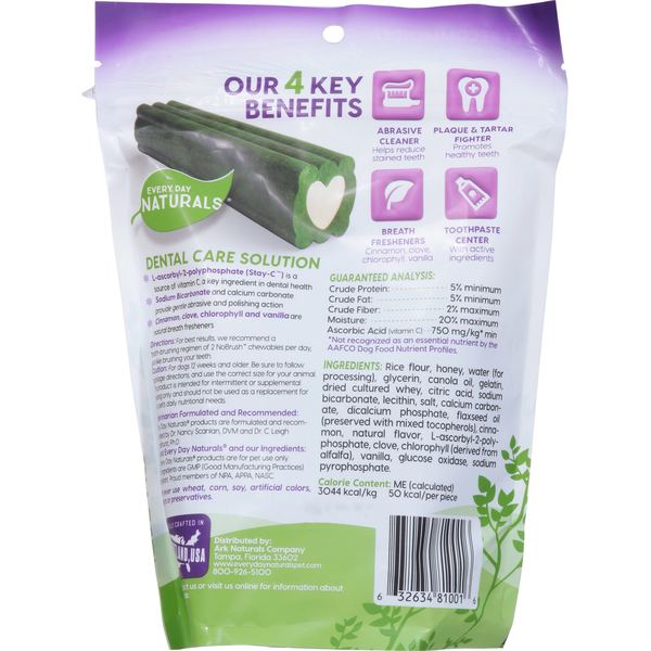 Every Day Naturals Dental Chew, Natural, Toothpaste, Medium Size (20-40 lbs)