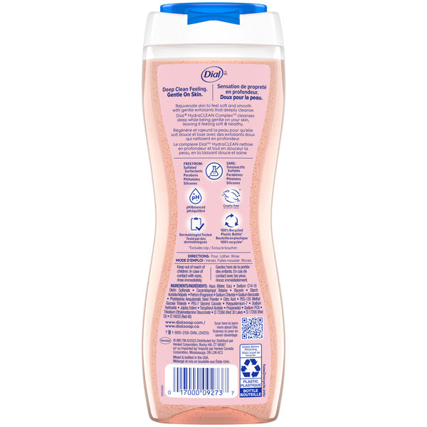 Dial Body Wash, Exfoliate & Restore Himalayan Salt, 16 Fl Oz (Pack of 4)