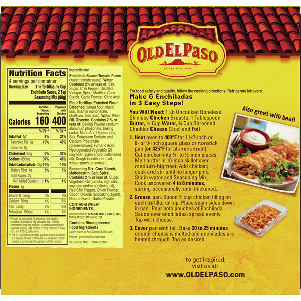 Old El Paso Enchilada Dinner Kit With Flour Tortillas, Enchilada Sauce & Seasoning Mix