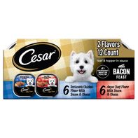 Cesar Loaf & Topper Soft Wet Dog Food Bacon Feast ...
️