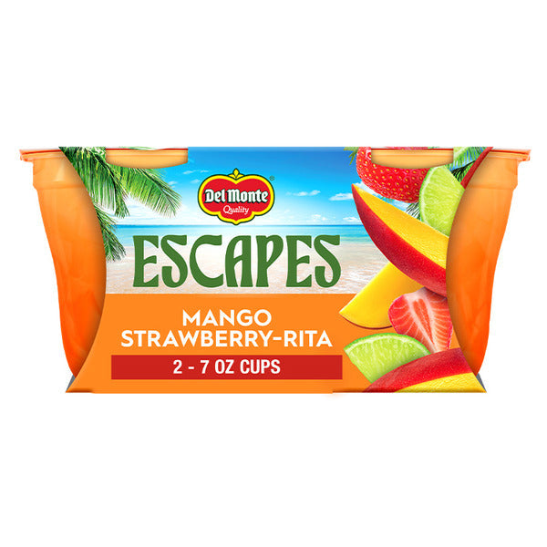 Del Monte Escapes Mango Strawberry Rita Fruit Cup Snacks