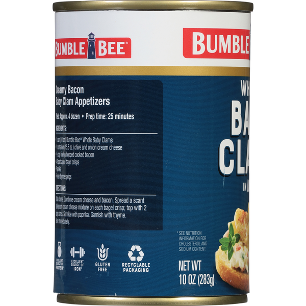 Bumble Bee Whole in Water Baby Clams