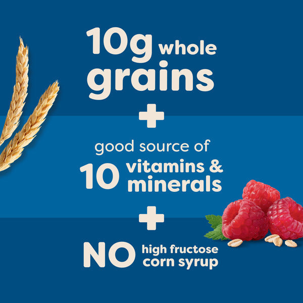Kellogg’s Nutri-Grain Raspberry Breakfast Bars, Made with 10g Whole Grains, 8 Count