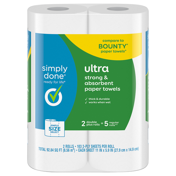 Simply Done 2-Ply Ultra Strong & Absorbent Double Plus Rolls Paper Towels