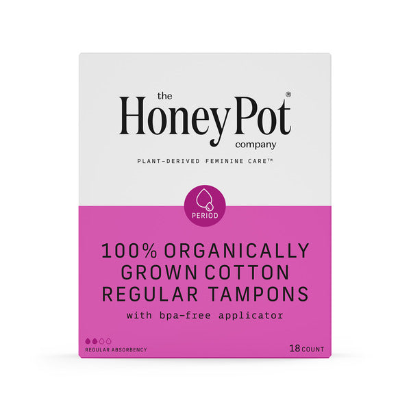 The Honey Pot Company Organic Cotton Regular, BPA-Free Applicator Tampons