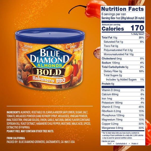 Blue Diamond BOLD Almonds, Habanero BBQ
