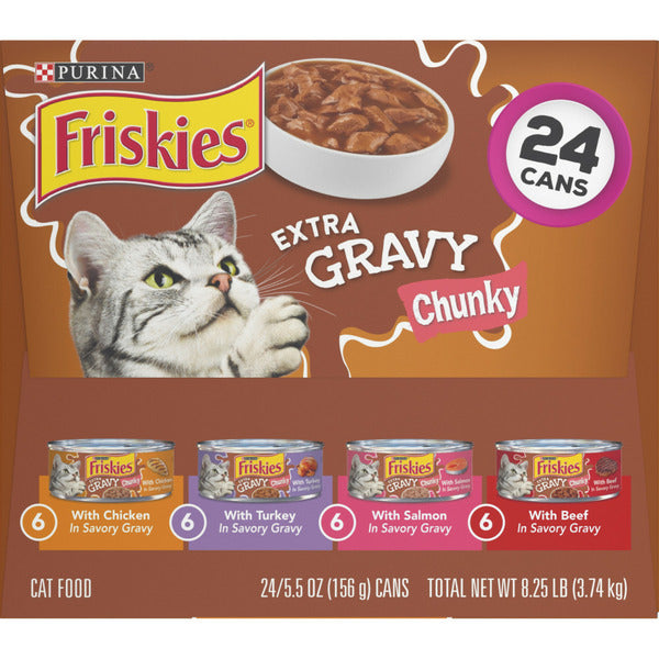 Purina Friskies Gravy Wet Cat Food , Extra Gravy Chunky