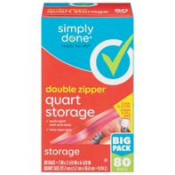 Simply Done Storage Bags, Double Zipper, Quart Siz...
️