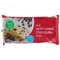 Food Club Chips, Real, Chocolate, Semi-Sweet️