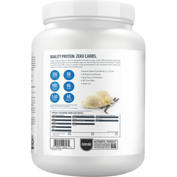 Isopure Creamy Vanilla Protein Powder Drink Mix