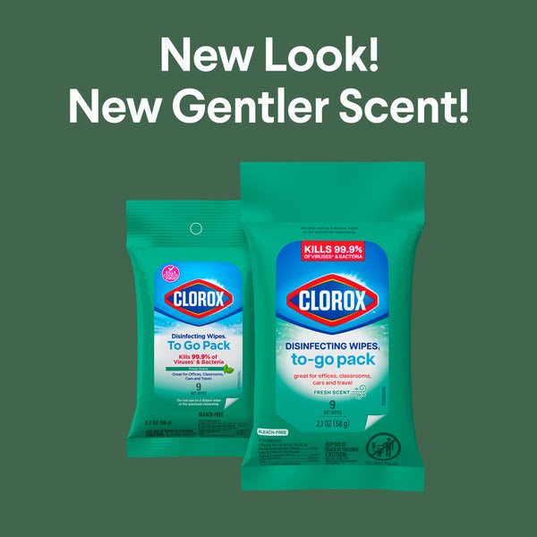 Clorox Disinfecting Wipes On The Go, Bleach Free Travel Wipes, Fresh Scent