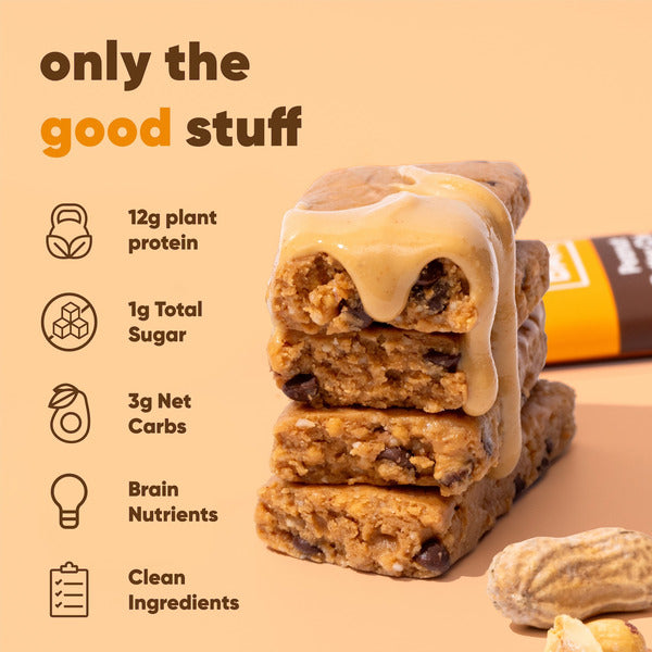 IQBAR Peanut Butter Chip, Keto + Vegan Protein Bar