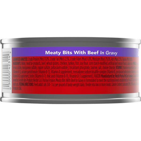 Purina Friskies Gravy Wet Cat Food, Meaty Bits With Beef in Gravy
