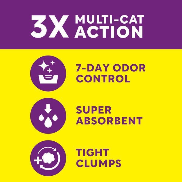 Scoop Away Multi Cat Litter, Meadow Fresh Scent, Clumping Litter Locks in Liquid and Odor