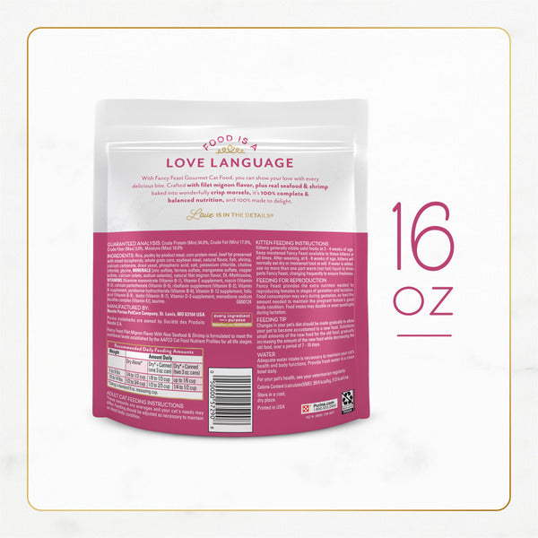 Purina Fancy Feast Dry Cat Food Filet Mignon Flavor With Seafood and Shrimp DestGlow