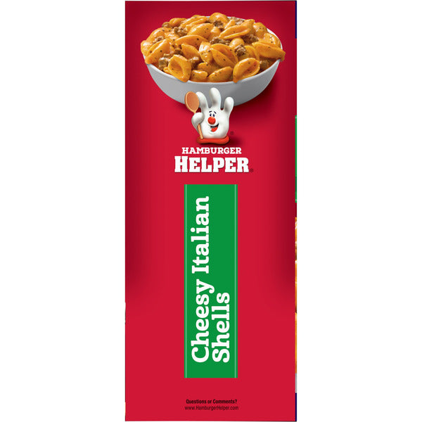 Helper Cheesy Italian Shells, Value Size, 9.9 Ounces Box.