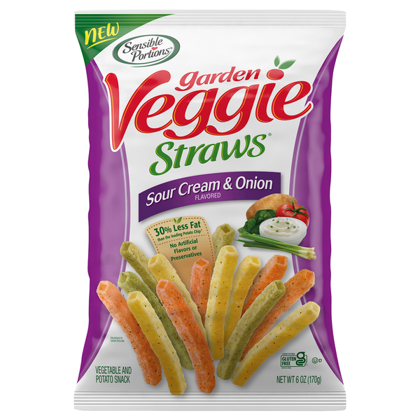 Sensible Portions Vegetable and Potato Snack, Sour Cream & Onion Flavored