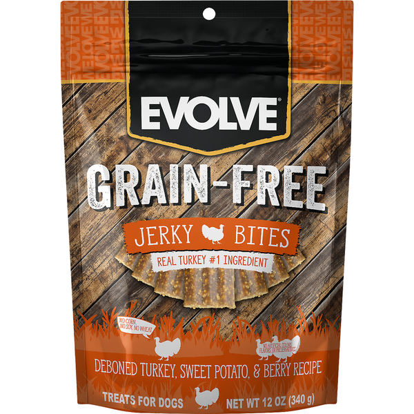 EVOLVE Treats for Dogs, Grain-Free, Deboned Turkey, Pea & Berry Recipe
