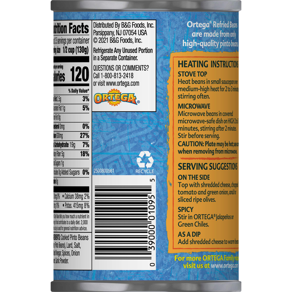 Ortega Refried Beans, Traditional