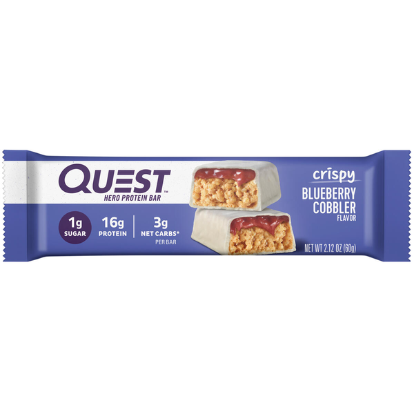 Quest Hero Protein Bar, Blueberry Cobbler Flavor, Crispy