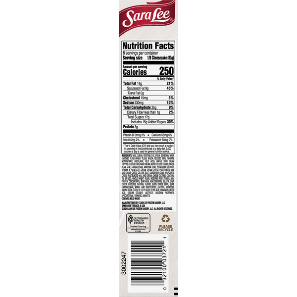 Sara Lee Whipped French Style Classic Cheesecake