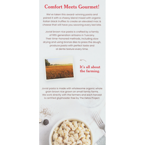 Jovial Organic Gluten Free Truffle Mac with Brown Rice Pasta Mac & Cheese