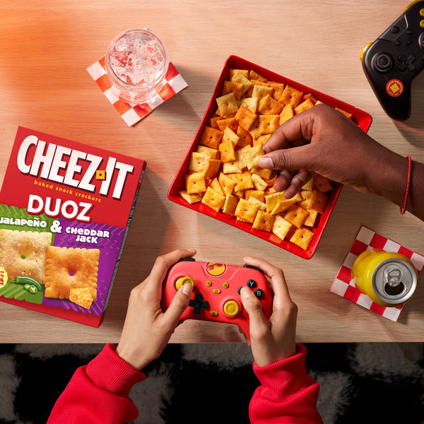 Cheez-It DUOZ Jalapeño and Cheddar Jack Baked Snack Crackers, Lunch Snacks, 12.4 oz