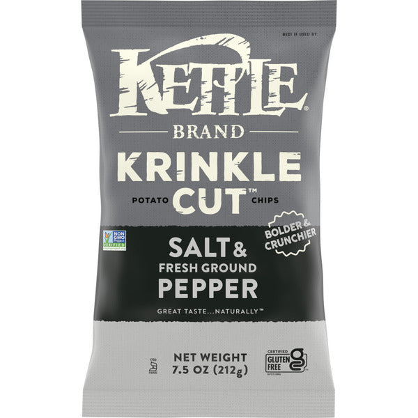 Kettle Brand Krinkle Cut Salt & Fresh Ground Pepper Potato Chips