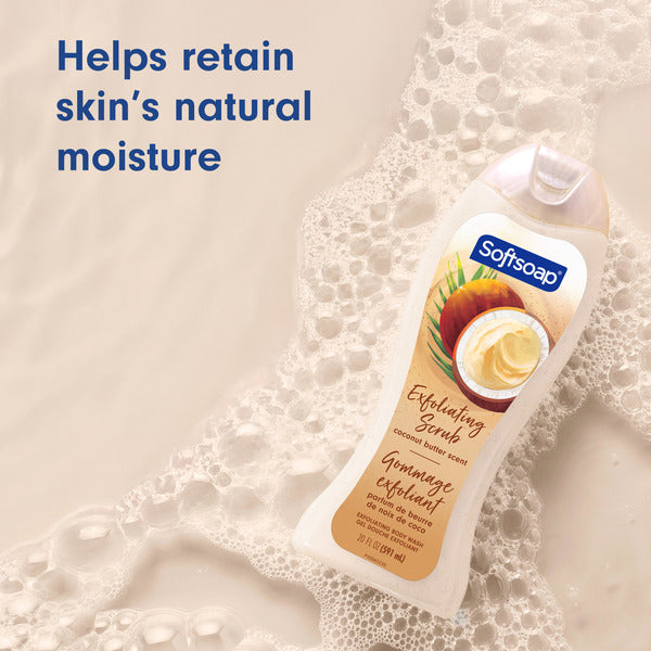 Softsoap Exfoliating Body Wash Scrub, Coconut Butter