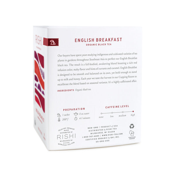 Rishi Tea & Botanicals English Breakfast, Tea Sachets