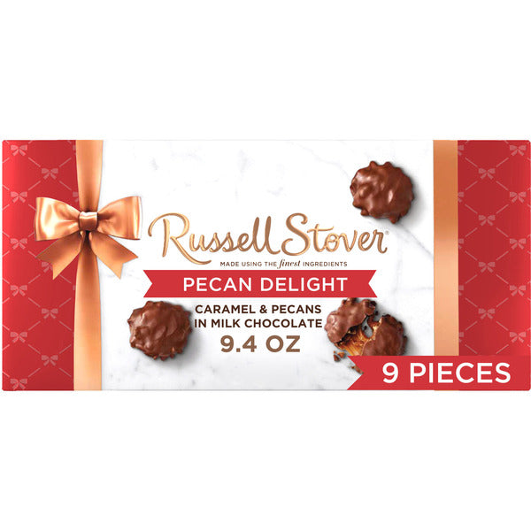 Russell Stover Pecan Delights Milk Chocolate Candy Gift Box