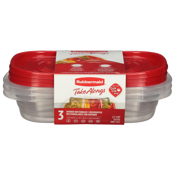 Rubbermaid Containers & Lids, Divided Rectangles