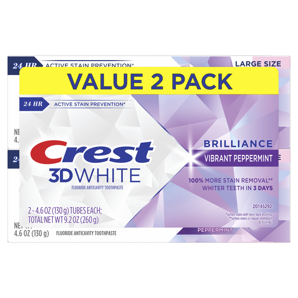 Crest 3D White Brilliance Vibrant Peppermint Teeth Whitening Toothpaste
