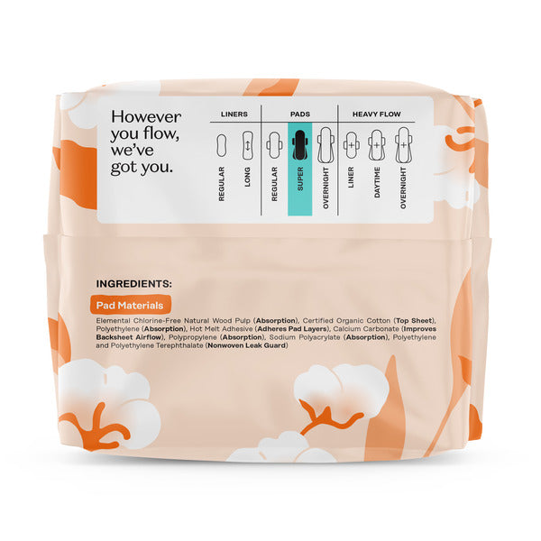 The Honey Pot Company 100% Organic Cotton Comfort Cover Super Pads