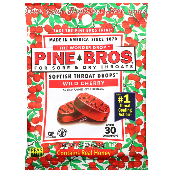 Pine Bros Softish Wild Cherry Throat Drops