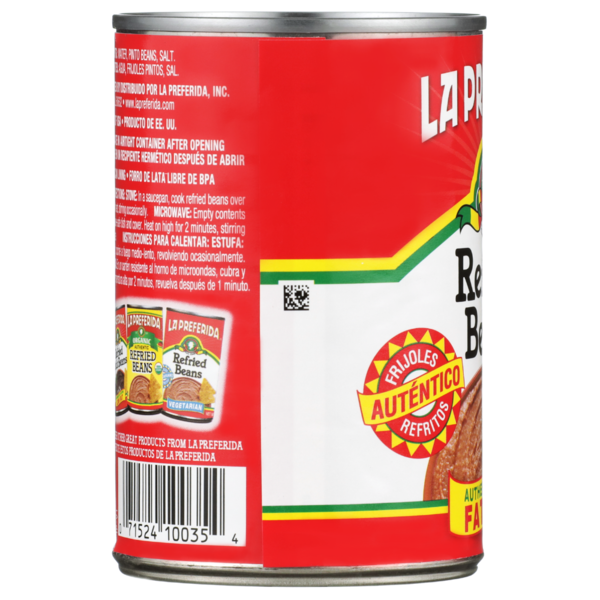 La Preferida Fat Free Refried Beans, Vegan