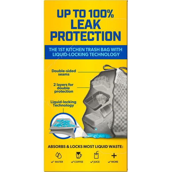 Glad ForceFlex MaxStrength LeakGuard Tall Kitchen Trash Bags, 13 Gallon, Fresh Air