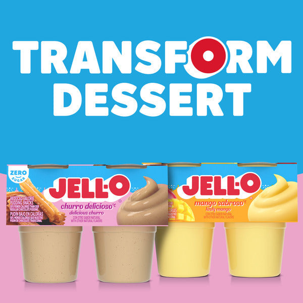 Jell-O Zero Sugar Churro Delicioso Ready-to-Eat Pudding Snack Cups