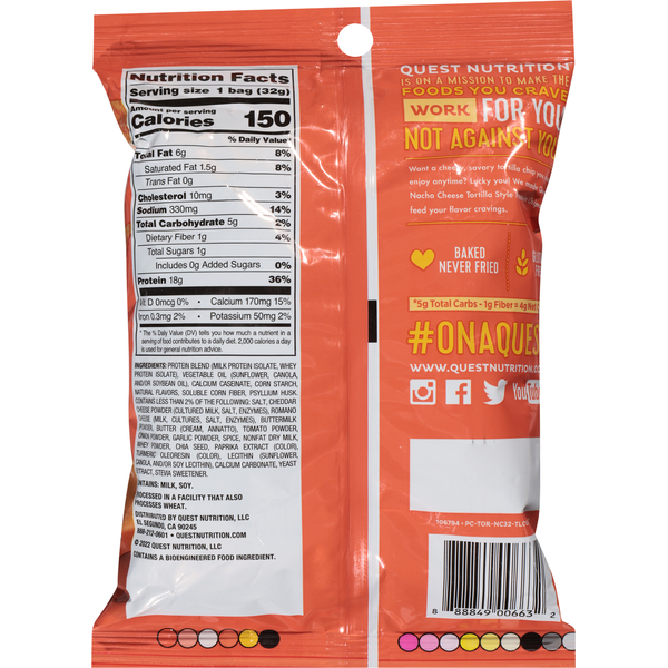 Quest Tortilla Style Nacho Cheese Flavor Protein Chips