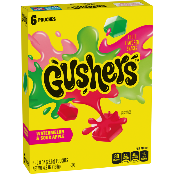 Gushers Watermelon and Sour Apple Fruit Flavored Kids Snacks