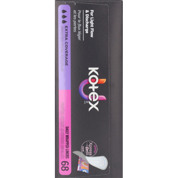 U by Kotex Daily Wrapped Extra Coverage Liners
